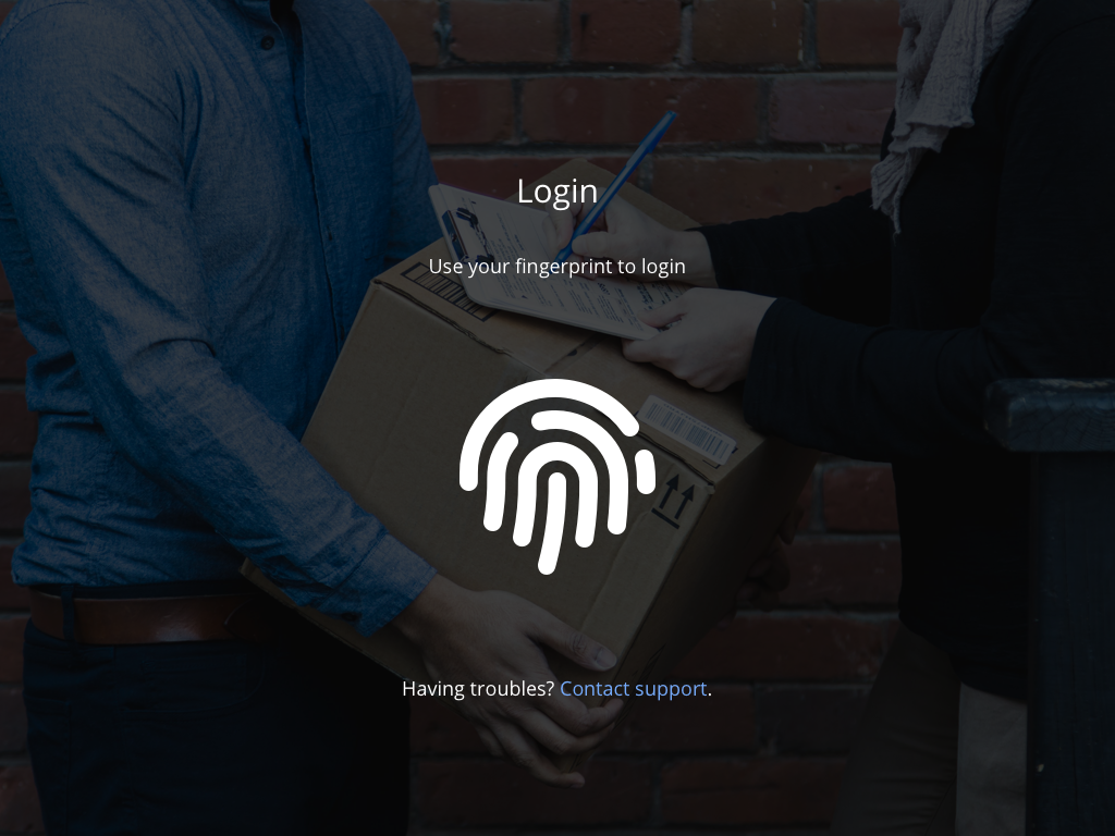 Login screen